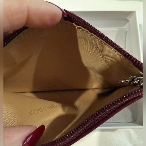 Coccinelle Burgundy Leather Key Pouch - Picture 4 of 5